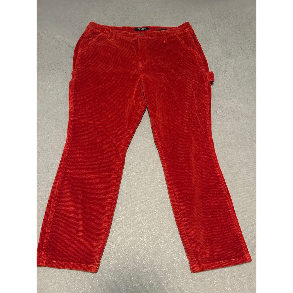 Judy Blue Red Corduroy Carpenter Pants Slim Fit Size 32 Utility Workwear